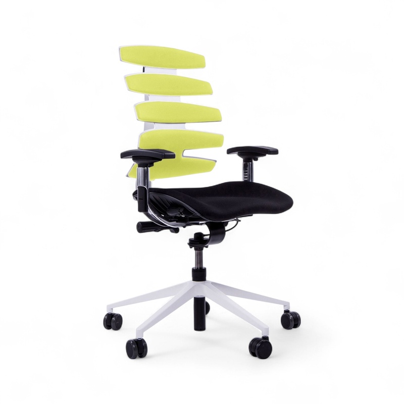 Image of Office chair SitagWave with 3D armrests, Green/White, New, Ergonomic chair - ideal for flexible working