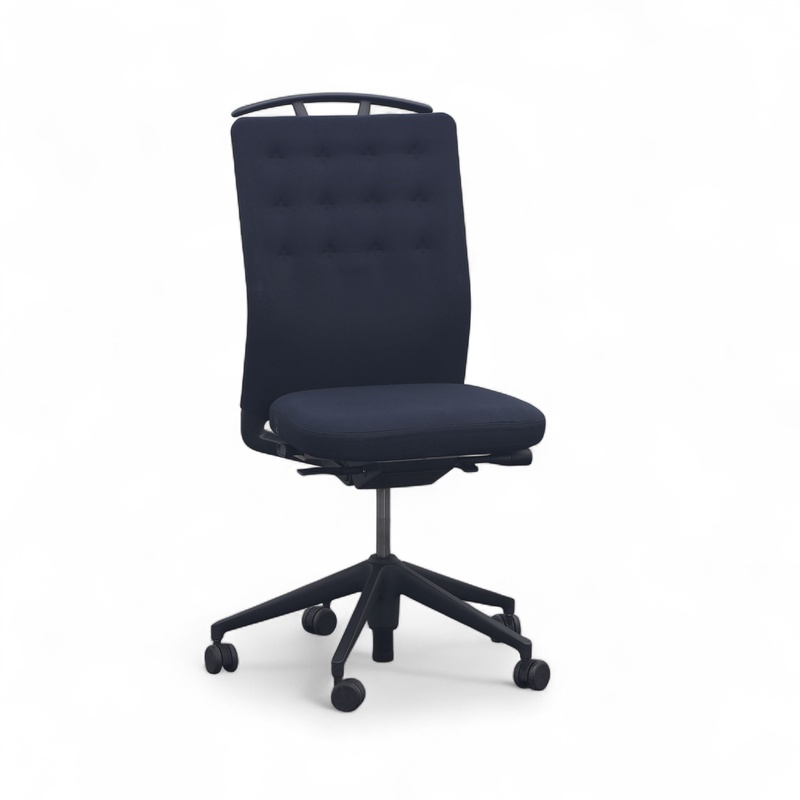 Image of Vitra ID Trim office swivel chair with coat hanger without armrests, Black/Anthracite, Normal used, Ergonomic chair - ideal for flexible working