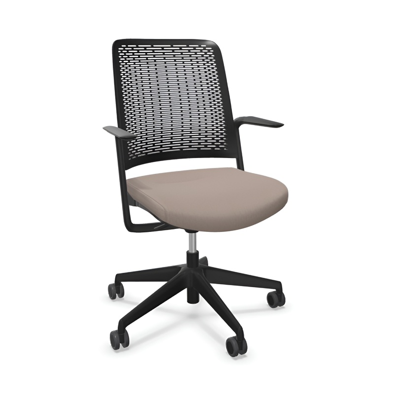 Image of Office chair Sitag WithMe with fixed armrests, Light brown/Black, New, Ergonomic chair - ideal for flexible working