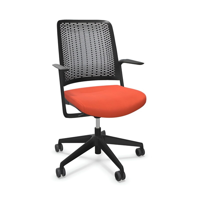 Image of Office chair Sitag WithMe with fixed armrests, Orange/Black, New, Ergonomic chair - ideal for flexible working