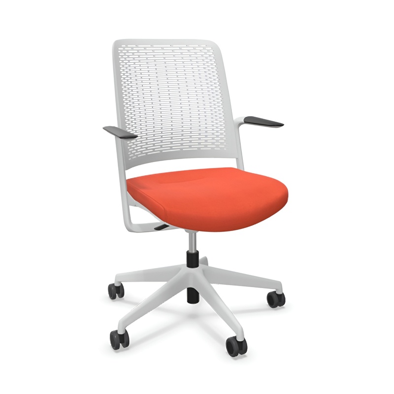 Image of Office chair Sitag WithMe with fixed armrests, Orange/Light grey, New, Ergonomic chair - ideal for flexible working