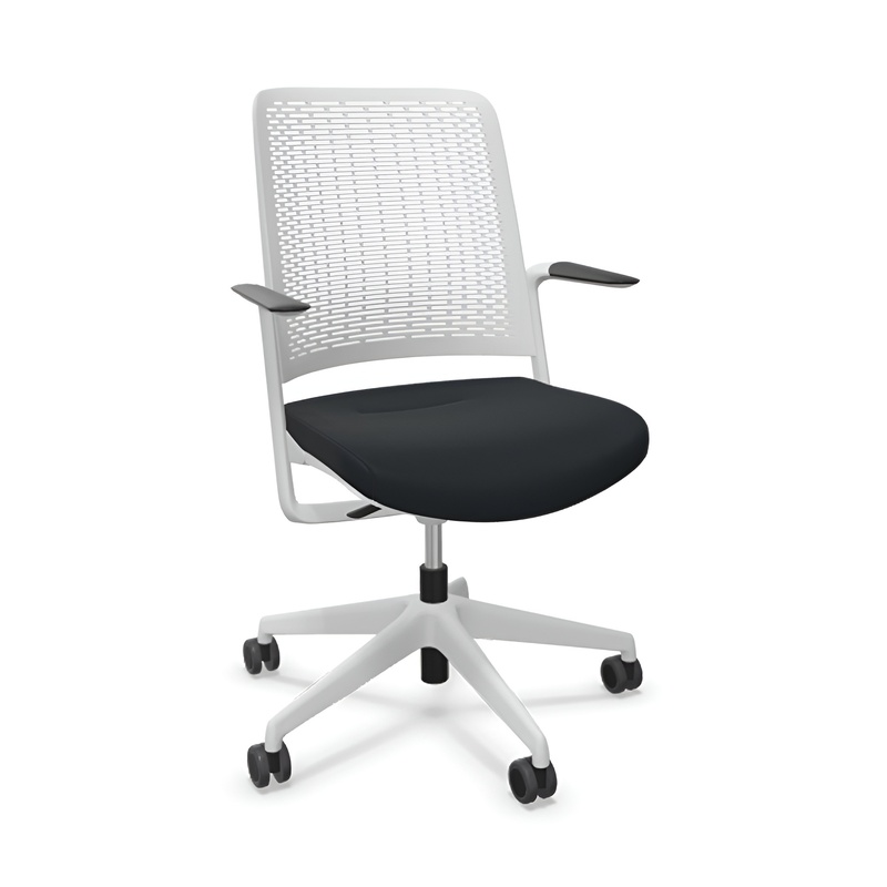 Image of Office chair Sitag WithMe with fixed armrests, Black/Light grey, New, Ergonomic chair - ideal for flexible working