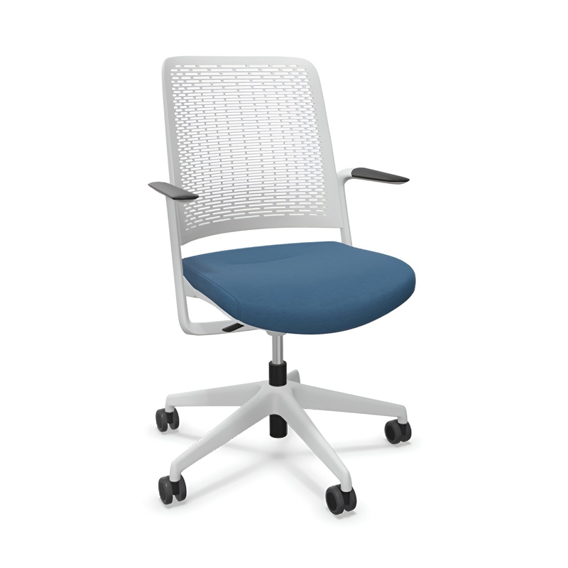 Image of Office chair Sitag WithMe with fixed armrests, Blue/Light grey, New, Ergonomic chair - ideal for flexible working