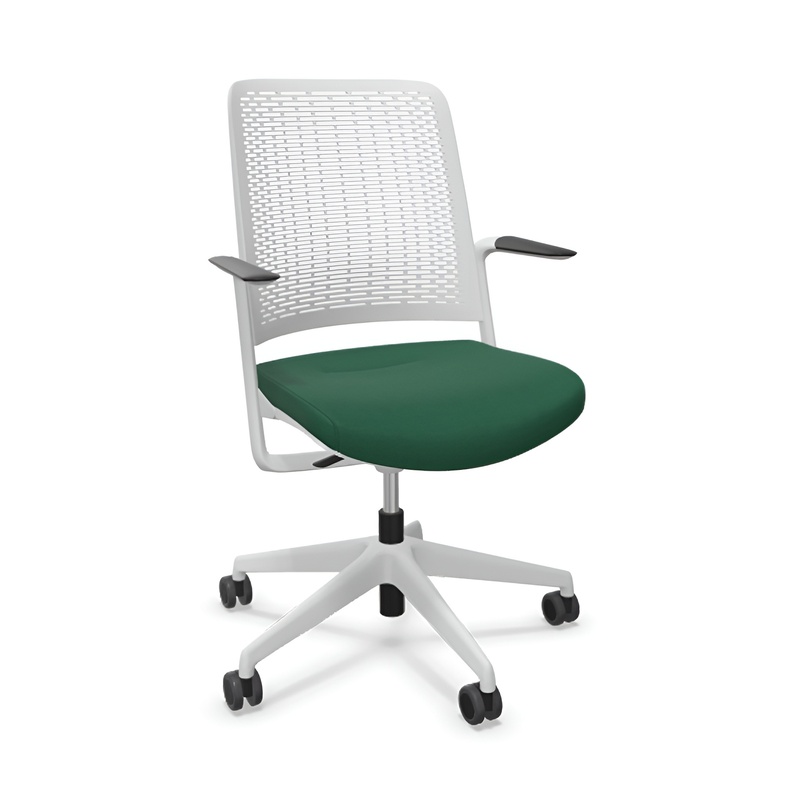 Image of Office chair Sitag WithMe with fixed armrests, Green/Light grey, New, Ergonomic chair - ideal for flexible working