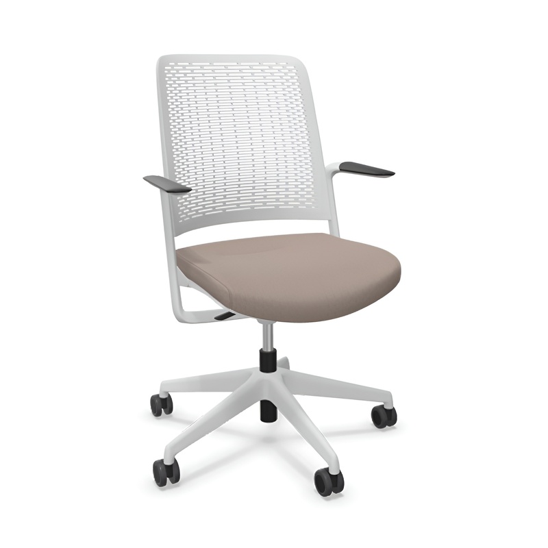 Image of Office chair Sitag WithMe with fixed armrests, Light brown/Light grey, New, Ergonomic chair - ideal for flexible working