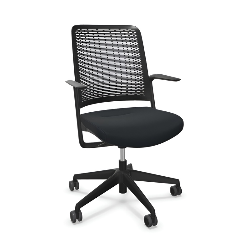 Image of Office chair Sitag WithMe with fixed armrests, Black/Black, New, Ergonomic chair - ideal for flexible working
