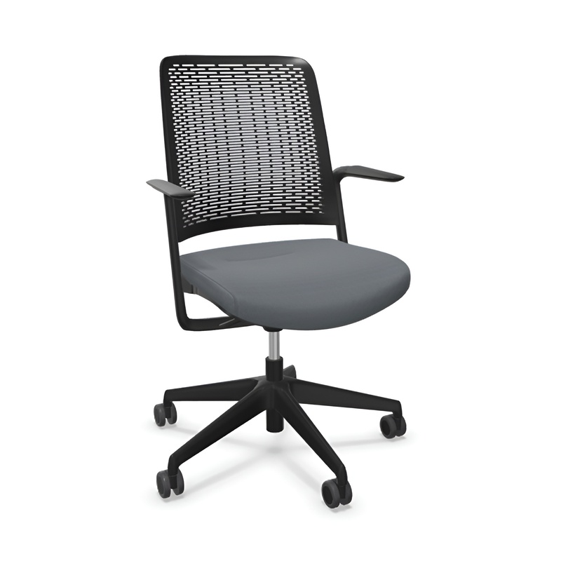 Image of Office chair Sitag WithMe with fixed armrests, Gray/Black, New, Ergonomic chair - ideal for flexible working