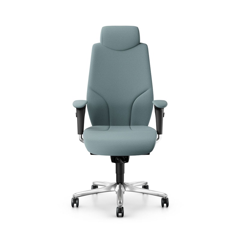 Image of Giroflex 64-9778 executive chair with 4D armrests, Light blue/Chrome-plated, New, Ergonomic chair - ideal for flexible working