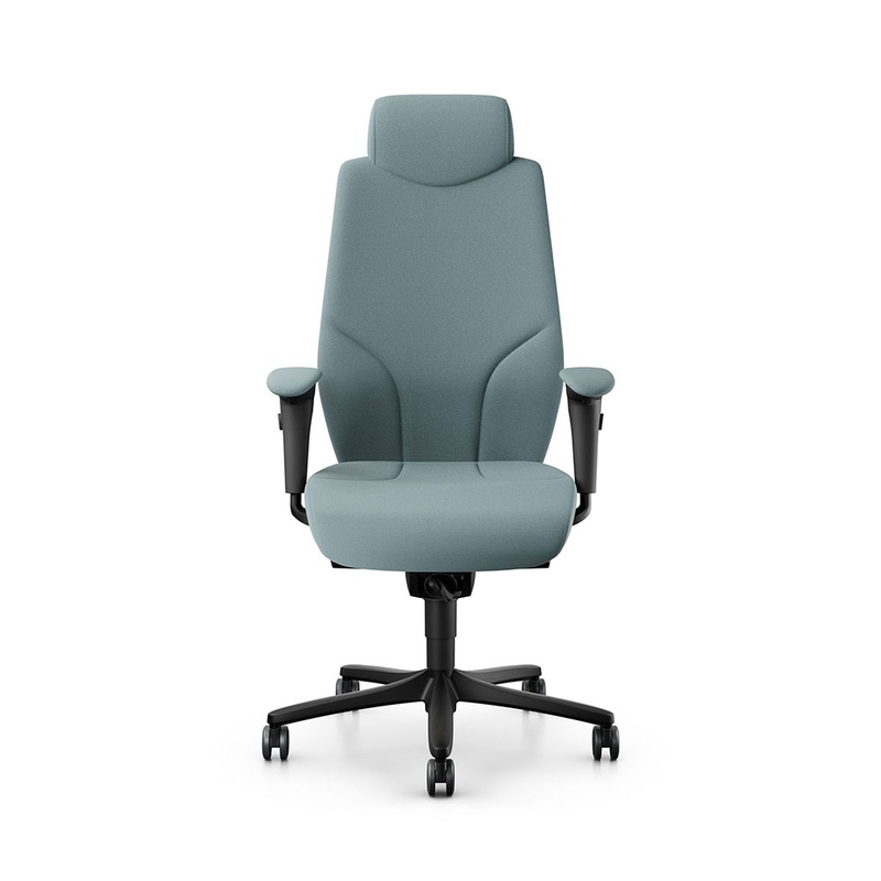 Image of Giroflex 64-9778 executive chair with 4D armrests, Light blue/Black, New, Ergonomic chair - ideal for flexible working