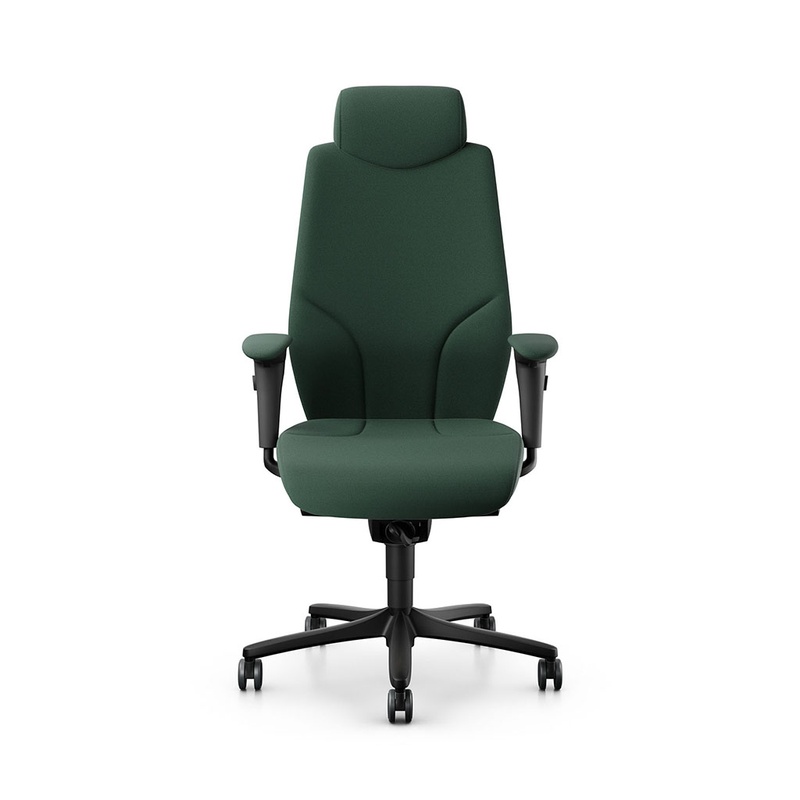 Image of Giroflex 64-9778 executive chair with 4D armrests, Dark green/Black, New, Ergonomic chair - ideal for flexible working