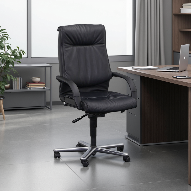 Image of Office swivel chair Girsberger Trilax with fixed armrests, Black/Silver gray, Normal used, Ergonomic chair - ideal for flexible working