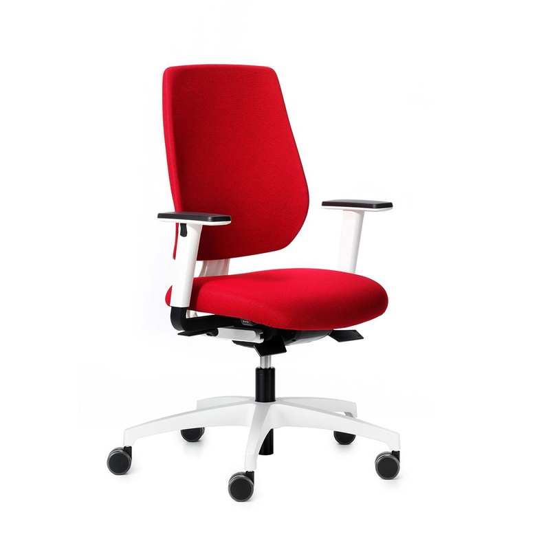 Image of Office swivel chair Dauphin speed-o with 2D armrests, Red, New, Ergonomic chair - ideal for flexible working