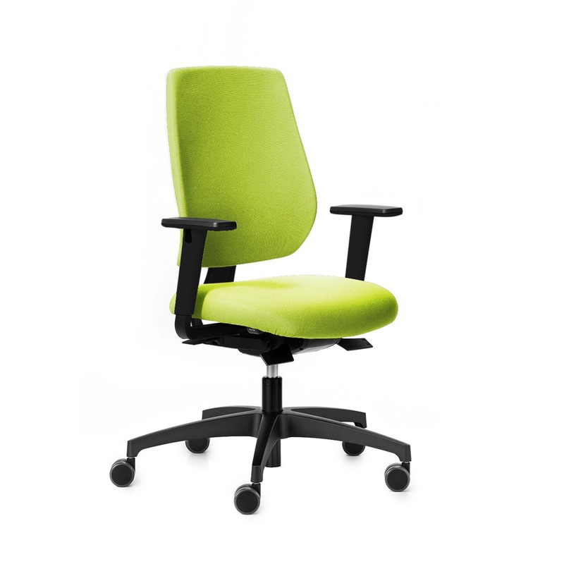 Image of Dauphin Speed-O office chair with 2D armrests, Green, New, Ergonomic chair - ideal for flexible working