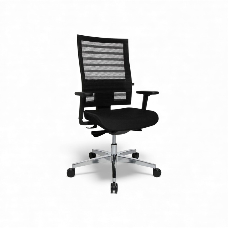 Image of Office chair Topstar Tradingzone with 1D armrests, Black/Chrome-plated, New, Ergonomic chair - ideal for flexible working