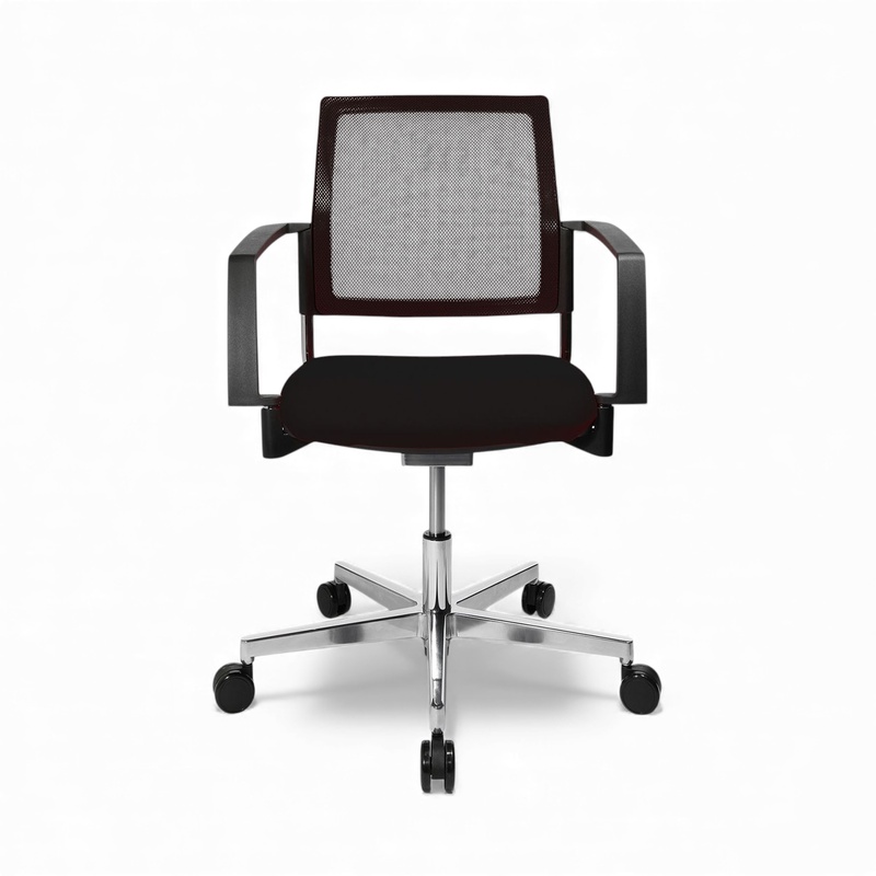 Image of Topstar 3D B to B 40 mesh office swivel chair with fixed armrests, Black/Chrome-plated, New, Ergonomic chair - ideal for flexible working