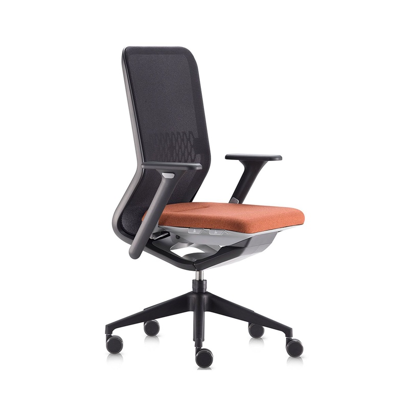 Image of Office swivel chair Sitag SitagTeam Mesh with 2D armrests, Orange, New, Ergonomic chair - ideal for flexible working