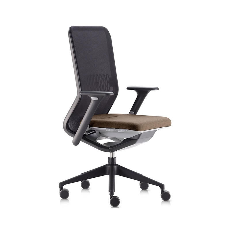 Image of Office swivel chair Sitag SitagTeam Mesh with 2D armrests, Brown, New, Ergonomic chair - ideal for flexible working