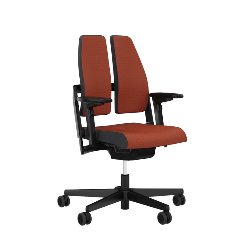 Image of Office chair SitagXilium DuoBack swissmade with 4D armrests, Orange, New, Ergonomic chair - ideal for flexible working