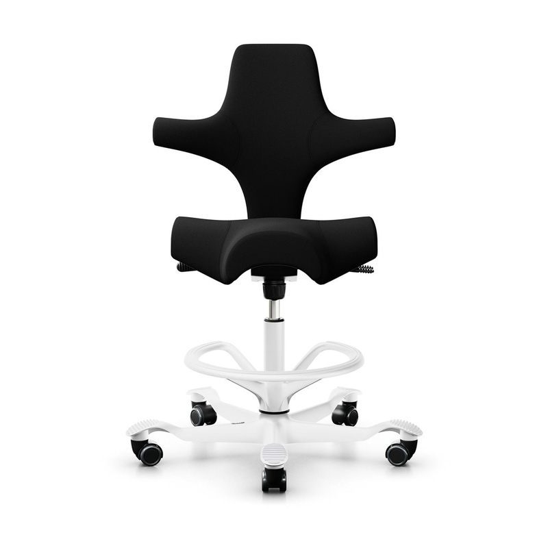 Image of Counter stool HAG Capisco 8106 with foot ring, Gray/White, New, Bar stool - Practical & comfortable