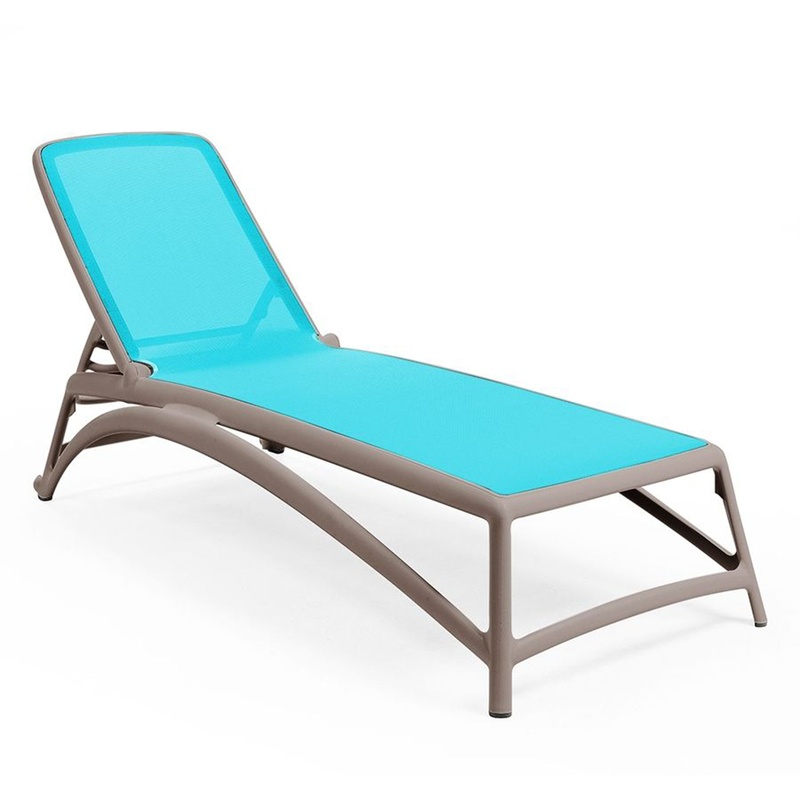 Image of Nardi Atlantico garden lounger, Turquoise-light brown, New - Modern & weatherproof