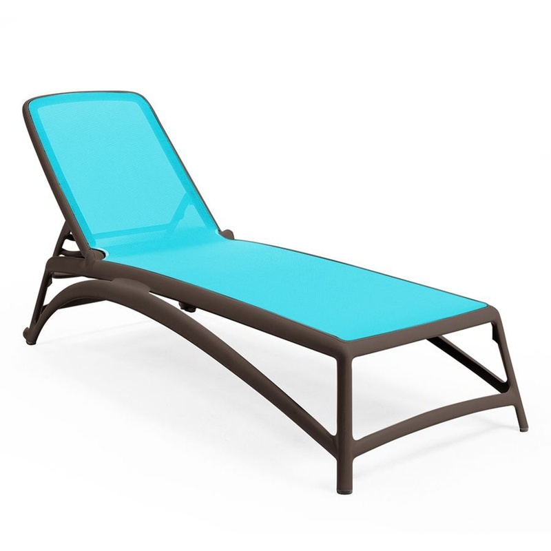 Image of Nardi Atlantico garden lounger, Turquoise-brown, New - Modern & weatherproof