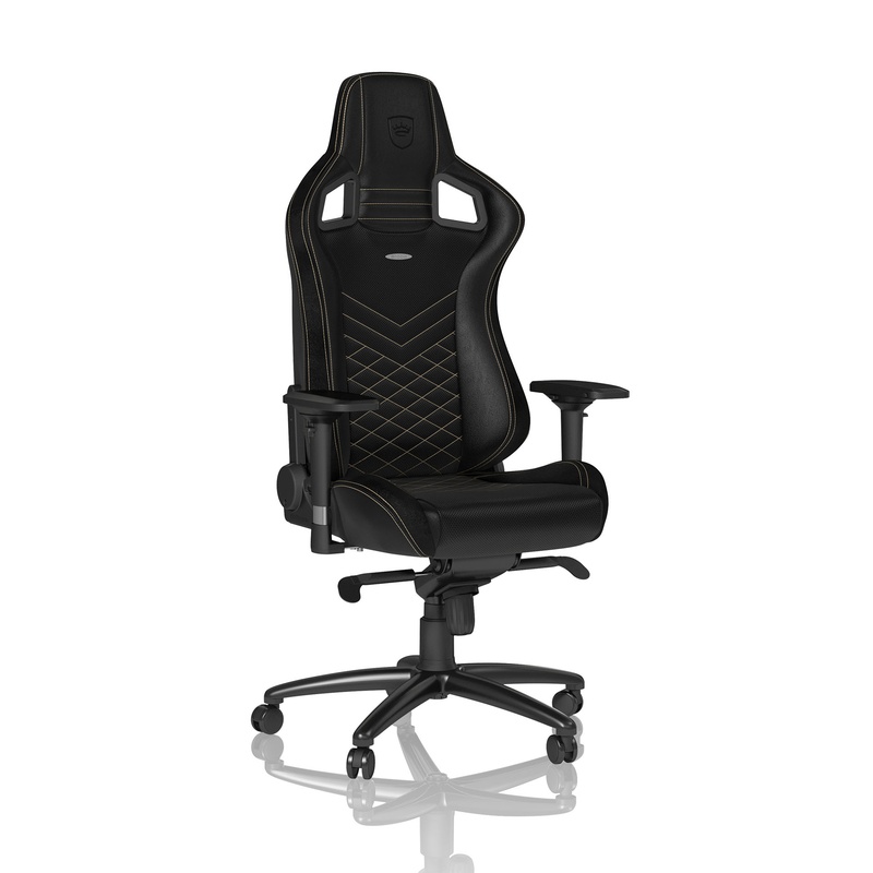 Image of Gaming chair Noblechairs EPIC with 4D armrests, Black/gold, New, Ergonomic chair - ideal for flexible working