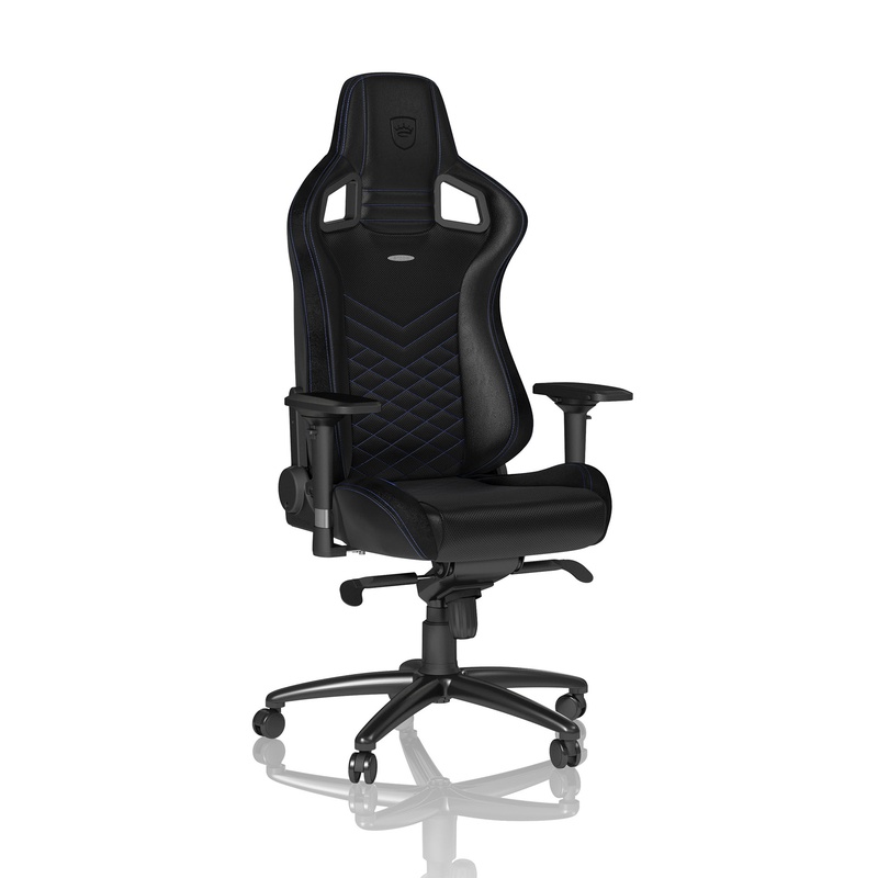 Gaming chair Noblechairs EPIC with 4D armrests, Black/blue, New, Ergonomic chair - ideal for flexible working