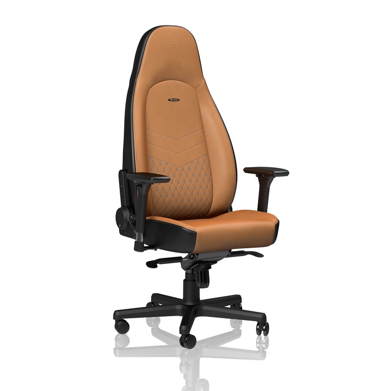 Image of Office swivel chair Noblechairs ICON with 4D armrests, Cognac, New, Ergonomic chair - ideal for flexible working