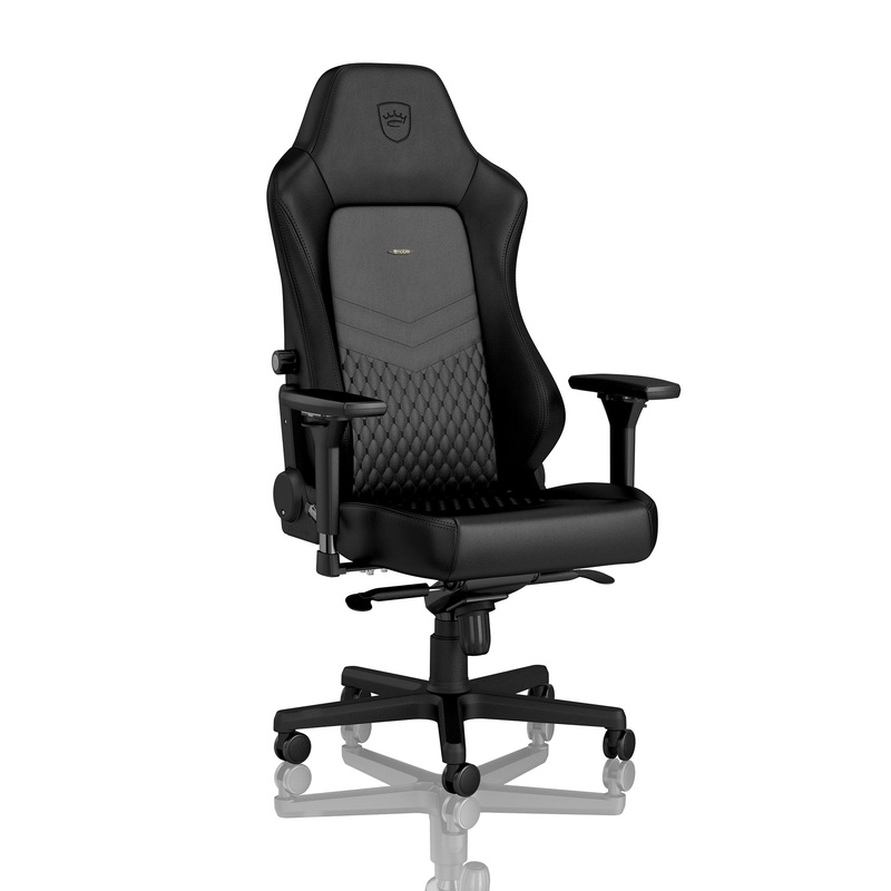 Image of Genuine leather gaming chair Noblechairs HERO with 4D armrests, Black, New, Ergonomic chair - ideal for flexible working