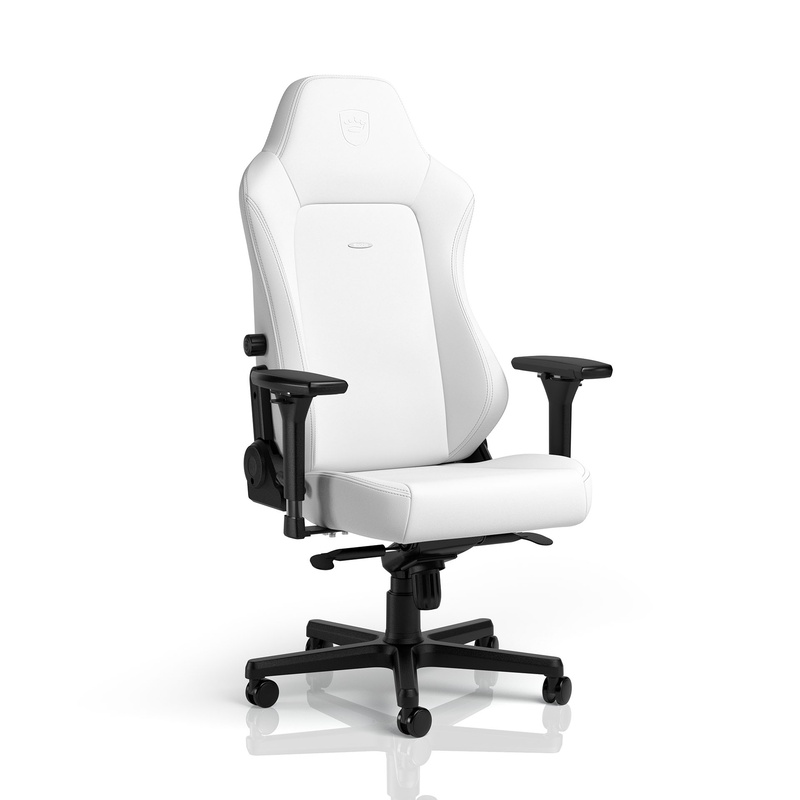 Image of Gaming chair Noblechairs HERO Hightech imitation leather with 4D armrests, White Edition, New, Ergonomic chair - ideal for flexible working