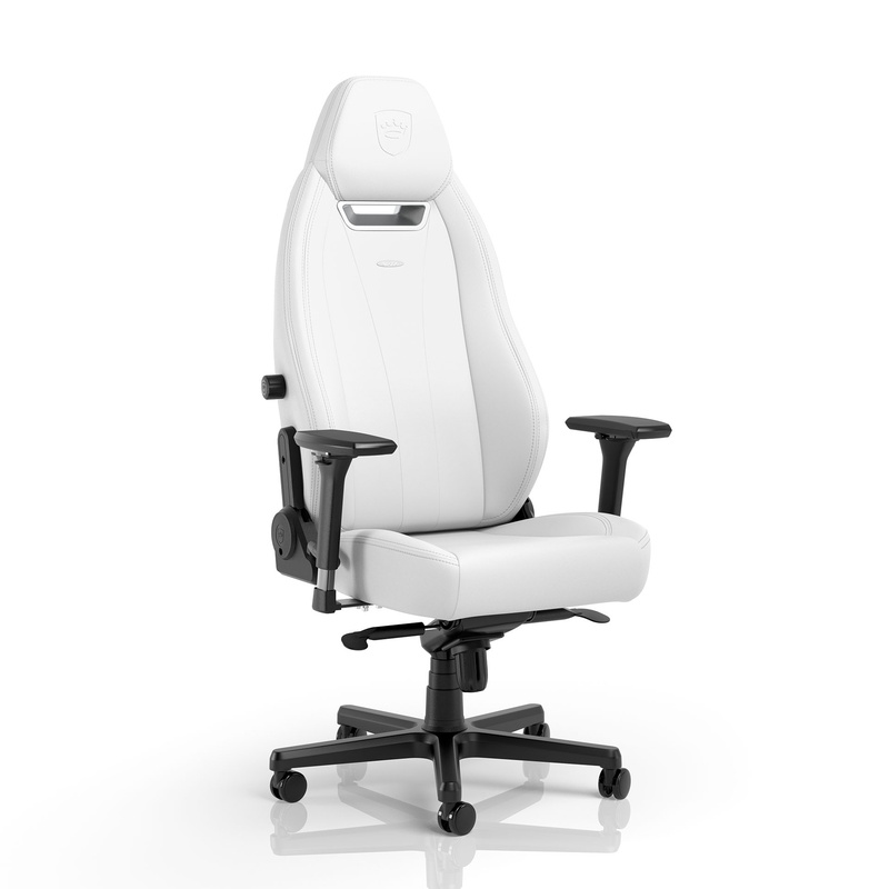 Image of Gaming chair Noblechairs LEGEND Hightech imitation leather with 4D armrests, White Edition, New, Ergonomic chair - ideal for flexible working