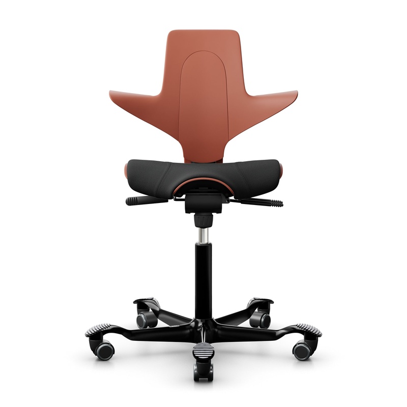 Image of Saddle chair HAG Capisco Puls 8020, Pink-black/Black, New, Ergonomic chair - ideal for flexible working
