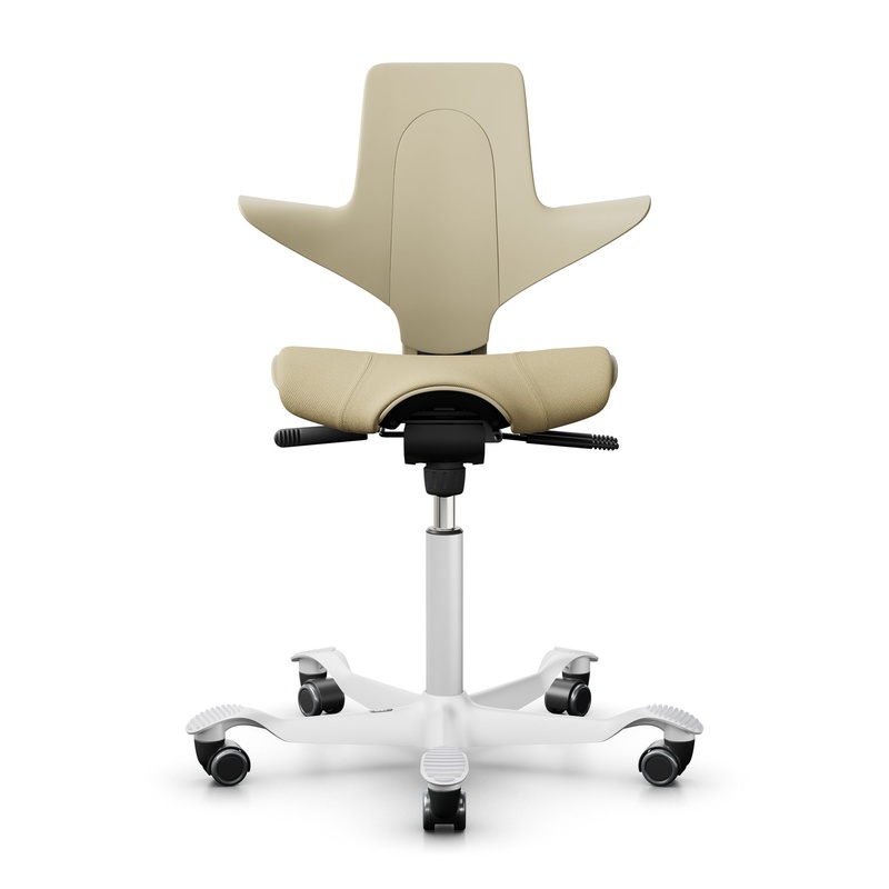 Image of Saddle chair HAG Capisco Puls 8020, Yellow/White, New, Ergonomic chair - ideal for flexible working