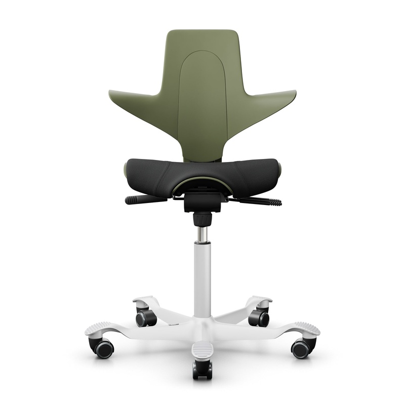 Image of Saddle chair HAG Capisco Puls 8020, Green-black/White, New, Ergonomic chair - ideal for flexible working