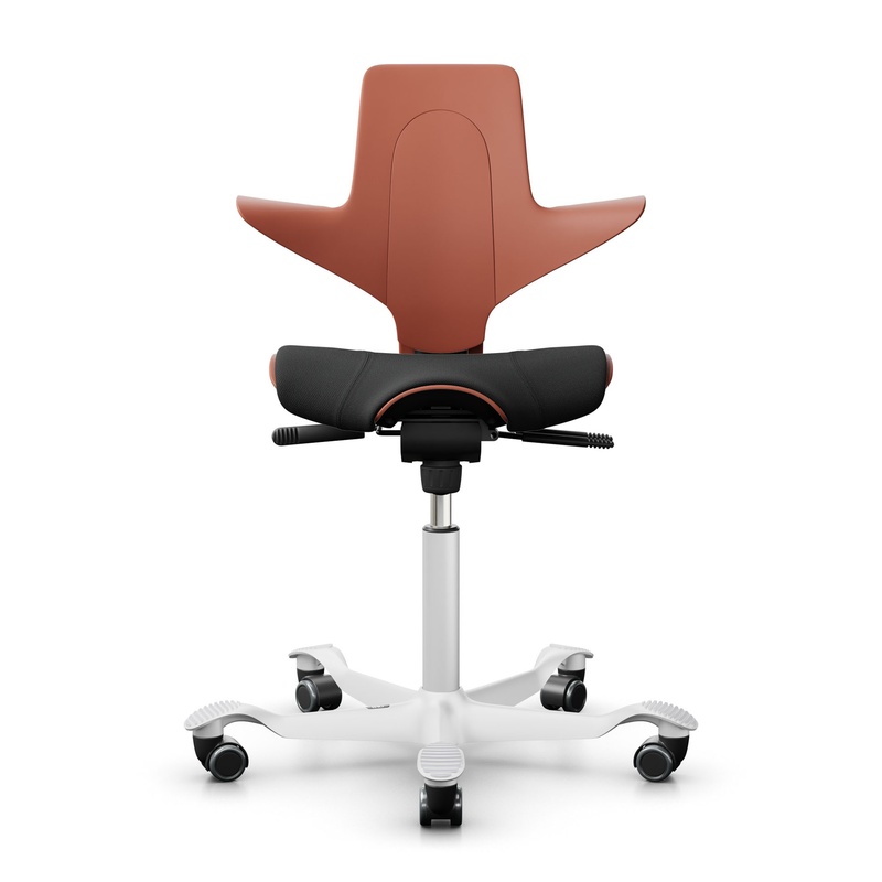 Image of Saddle chair HAG Capisco Puls 8020, Pink-black/White, New, Ergonomic chair - ideal for flexible working
