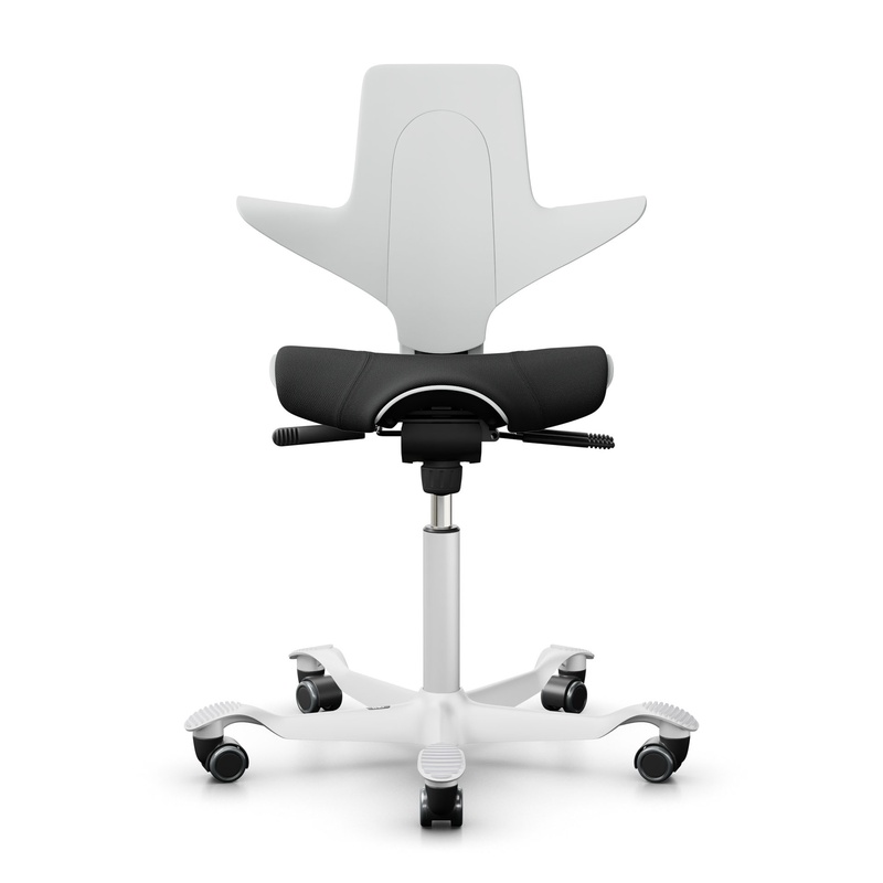 Image of Saddle chair HAG Capisco Puls 8020, White-black/White, New, Ergonomic chair - ideal for flexible working