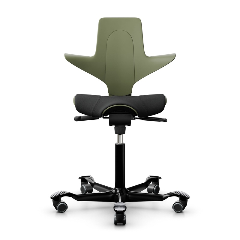 Image of Saddle chair HAG Capisco Puls 8020, Green-black/Black, New, Ergonomic chair - ideal for flexible working