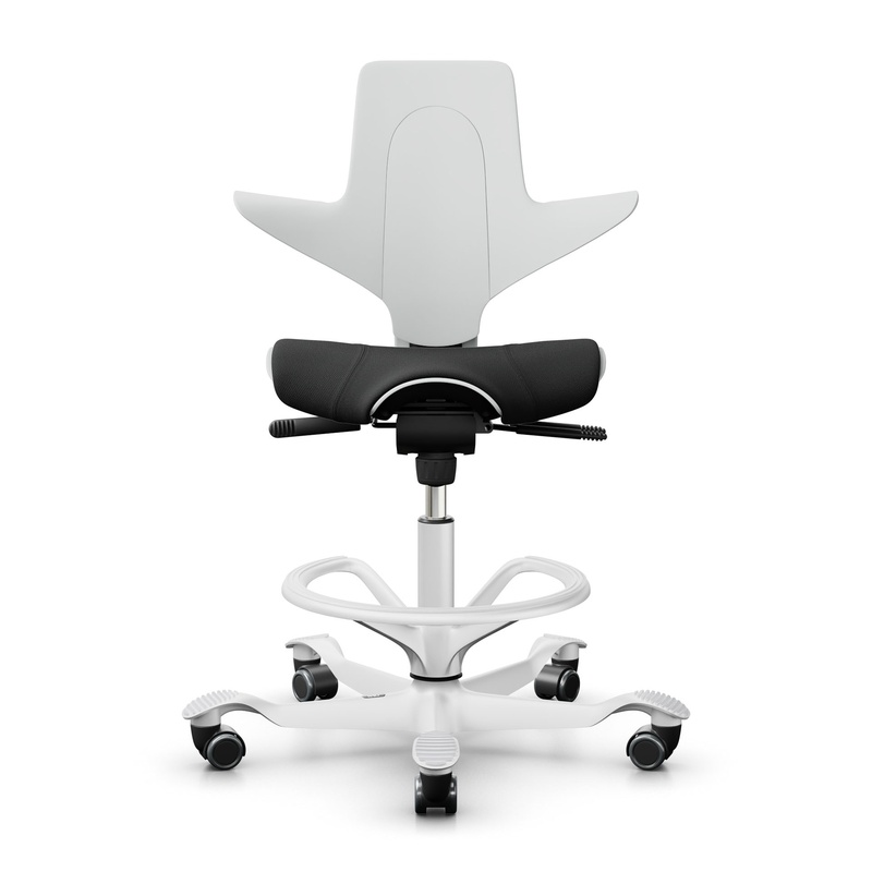 Image of Counter stool HAG Capisco Puls 8020, White-black/White, New, Bar stool - Practical & comfortable