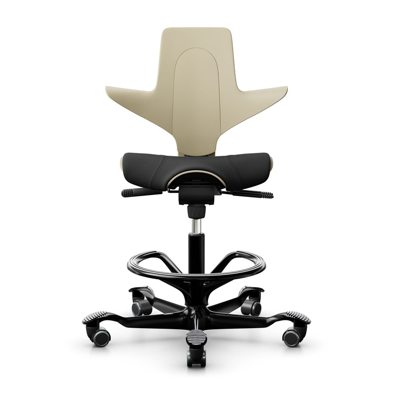 Image of Counter stool HAG Capisco Puls 8020, Yellow-black/Black, New, Bar stool - Practical & comfortable
