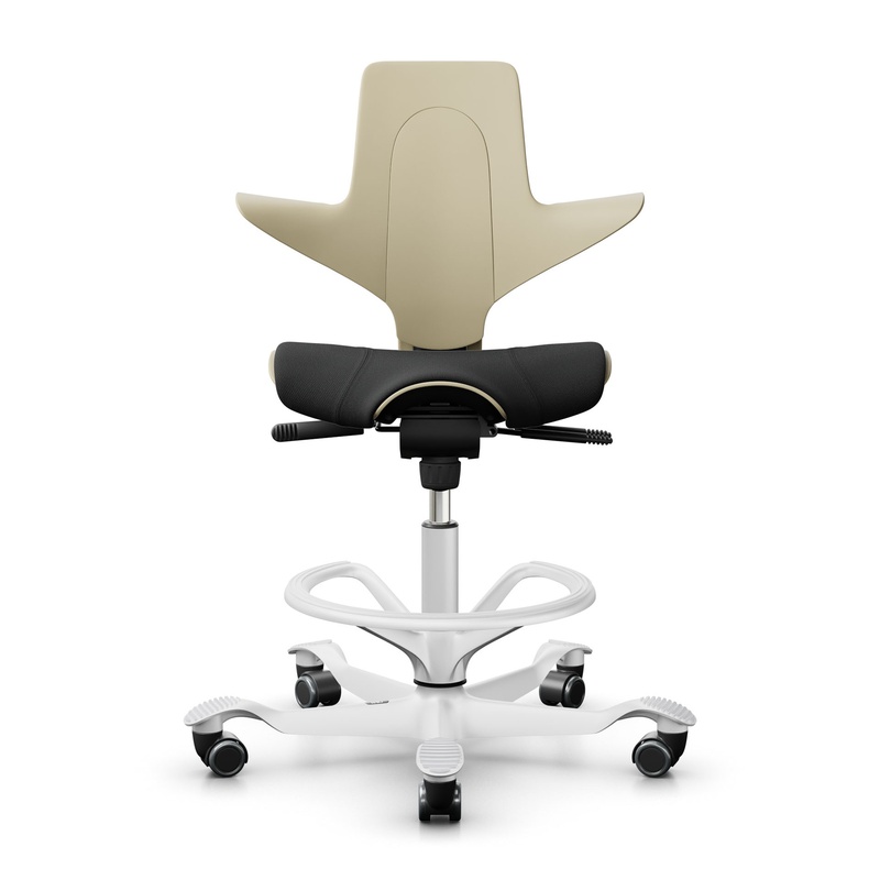 Image of Counter stool HAG Capisco Puls 8020, Yellow-black/White, New, Bar stool - Practical & comfortable