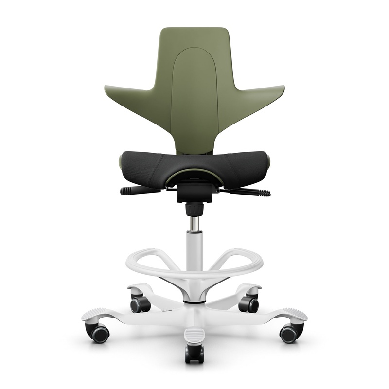 Image of Counter stool HAG Capisco Puls 8020, Green-black/White, New, Bar stool - Practical & comfortable