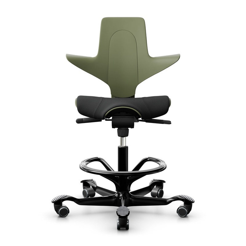Image of Counter stool HAG Capisco Puls 8020, Green-black/Black, New, Bar stool - Practical & comfortable