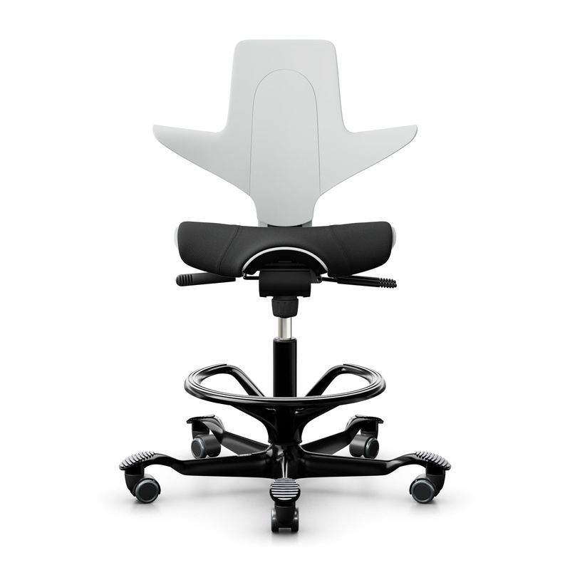 Image of Counter stool HAG Capisco Puls 8020, White-black/Black, New, Bar stool - Practical & comfortable
