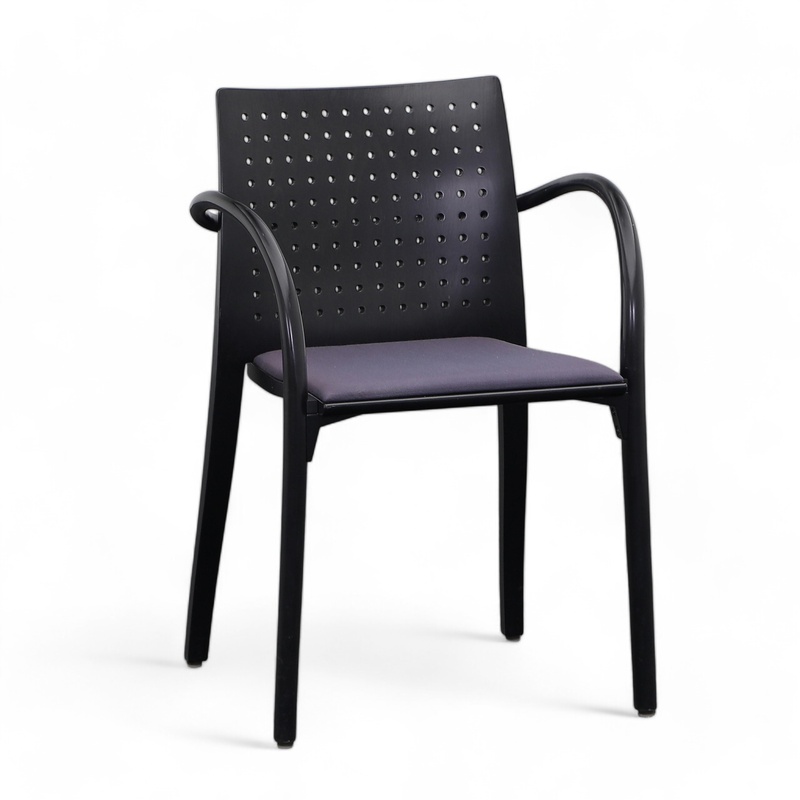 Image of Bistro stacking chairs Thonet Anthracite with fixed armrests, Normal used - Perfect for comfortable sitting