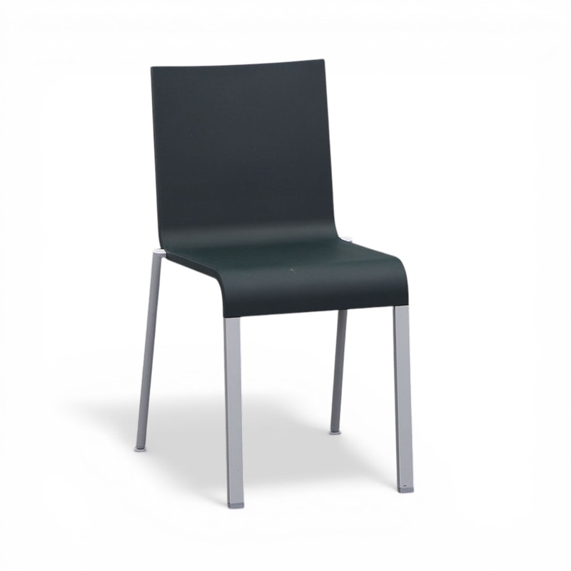 Image of Vitra .03 stackable chair Dark green without armrests, Normal used - Perfect for comfortable sitting
