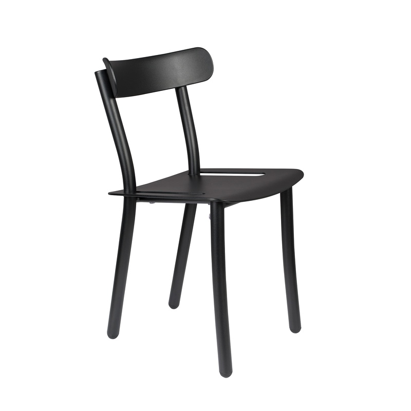 Image of Outdoor chair Zuiver Friday, Black without armrests, New - Modern & weatherproof