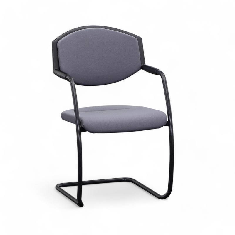 Image of Cantilever Giroflex 16 Gray with fixed armrests, Free swinging, Good - Perfect for visitors and guests