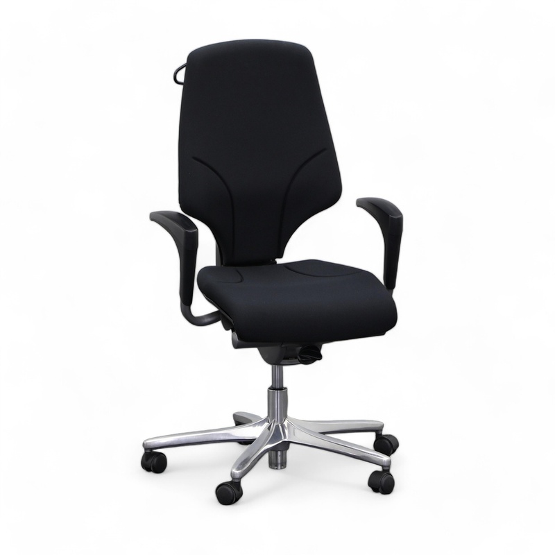 Image of Giroflex 64 office chair with coat hanger with 2D armrests, Black, Good, Ergonomic chair - ideal for flexible working