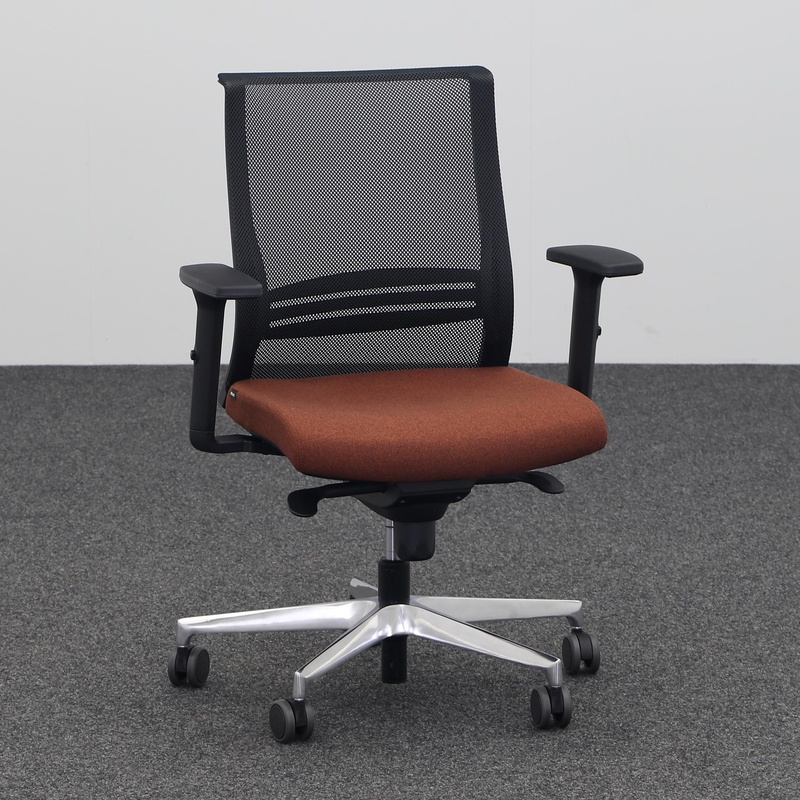 Image of Bralco YES office swivel chair with 1D armrests, Brown, New, Ergonomic chair - ideal for flexible working