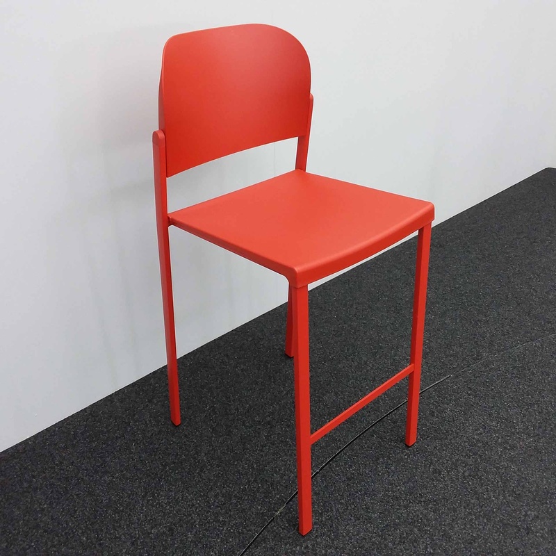 Image of High chairs IBEBI Recycled Bio, Red without armrests, New, Counter stool - Practical & comfortable